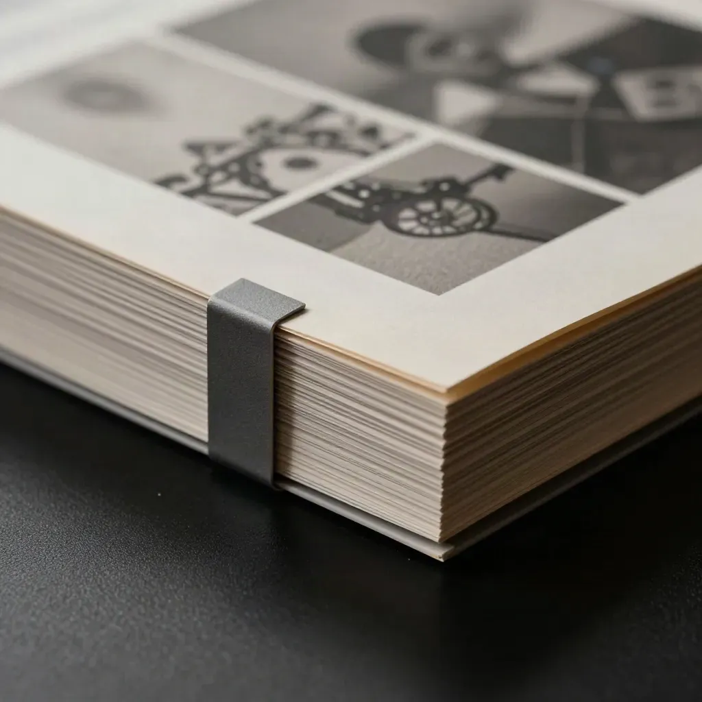 Clear-sleeved trend issue with sample tabs and graphite divider on black surface